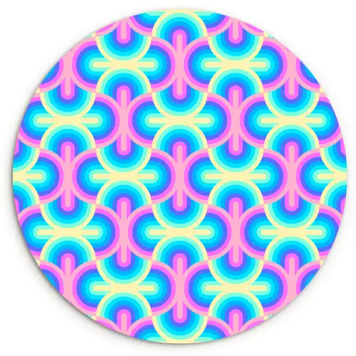Regenboog - Neon - Kleuren Wandcirkel plexiglas klein 852 -3d