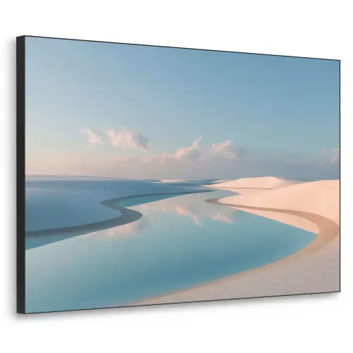 Duinen - Waterplas - Oneindige rust Textielframe zwart klein -3d