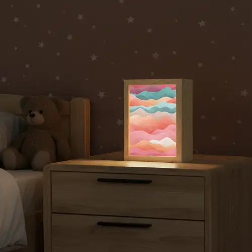 Golven - Kleurrijk - Abstract Light Box met kabel klein -sfeer1_kind