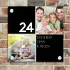 Familieportret strak zwart - Klassiek Naambord Vierkant klein -sfeer2