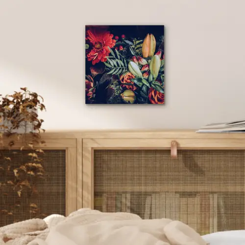 Boeket - Stilleven - Bloemen - Planten - Rood aluminium wit klein -sfeer3