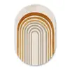 Minimalistisch - Boog - Lijnen - Beige Wandcirkel Ovaal Glas middel -3d