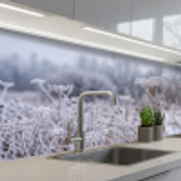 Schermbloem - Rijp - Kristallen - Winter - Delicaat keuken achterwand 2 middel -3d_schuin