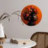 Vrouw - Chilipepers - Pepers - Bloemen Wandcirkel behangsticker klein -sfeer3