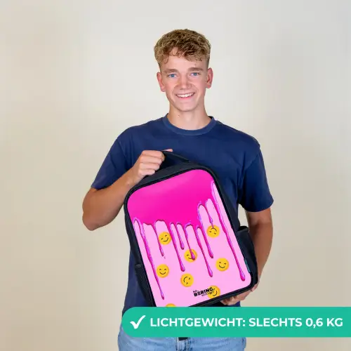 Verf - Smiley - Roze Rugzak - Zwart middel -sfeer7_NL