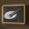 Trommel - Close-up - Drumstokken - Zwart Light Box met batterij (Wandlamp) middel -z3d_website