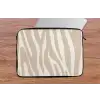 Zebraprint - Beige - Wit - Dierenprint laptophoes neopreen klein -tafel