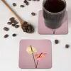 Bloemen - Anthuriums - Geel - Roze onderzetter kurk middel -sfeer2