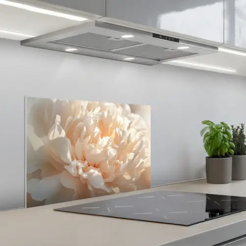 Close up - Pioenroos - Lichtroze keuken achterwand spatscherm klein -3d_schuin