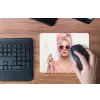 Vrouw - Roze - Wijn - Zonnebril muismat rubber klein -toetsenbord