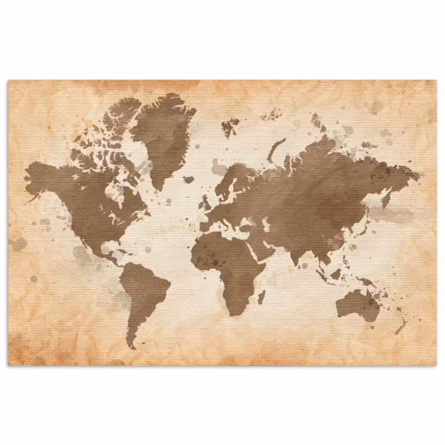 Poster - Weltkarte - Beige - Braun