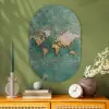 Wereldkaart - Gebroken tegels - Mozaïek Wandcirkel Ovaal Glas middel -sfeer2