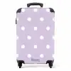 Lichtpaarse achtergrond met witte stippen NBS - Handbagage koffer - Unisex middel -productfoto_recht