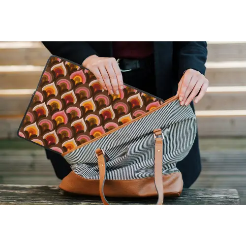 Patroon - Retro - Kleurrijk laptophoes neopreen klein 279 -tas