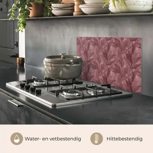 Bladeren - Patroon - Paars keuken achterwand spatscherm klein 900 -usp_NL