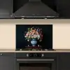 Hout - Vaas - Kleuren - Bloemen keuken achterwand spatscherm klein -sfeer1