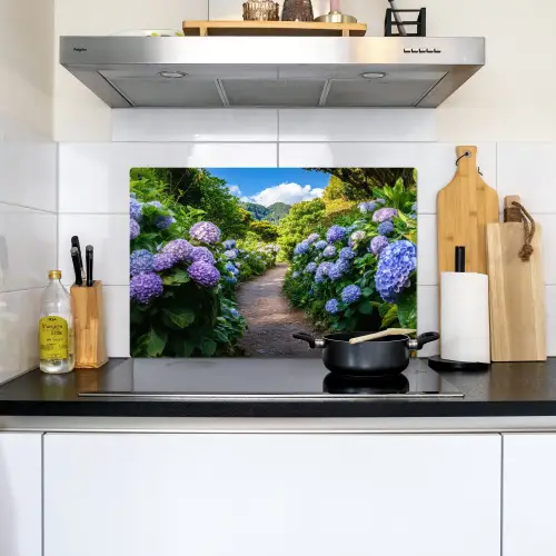 Hortsensia - Pad - Bloemen Inductie beschemer met haakjes klein -sfeer2