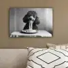Poedel - Hond - Zwart - Wit - Schattig - Pasta canvas 2cm klein -sfeer3