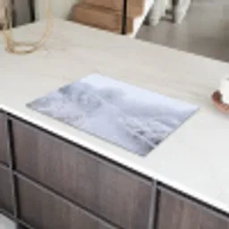 Rivier - Sneeuw - Bos - Winter - Schilderachtig Inductie beschermer vinyl 3mm klein -sfeer8