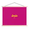 Smile - Stippen - Geel - Smiley - Roze textielposter latten blank klein -3d