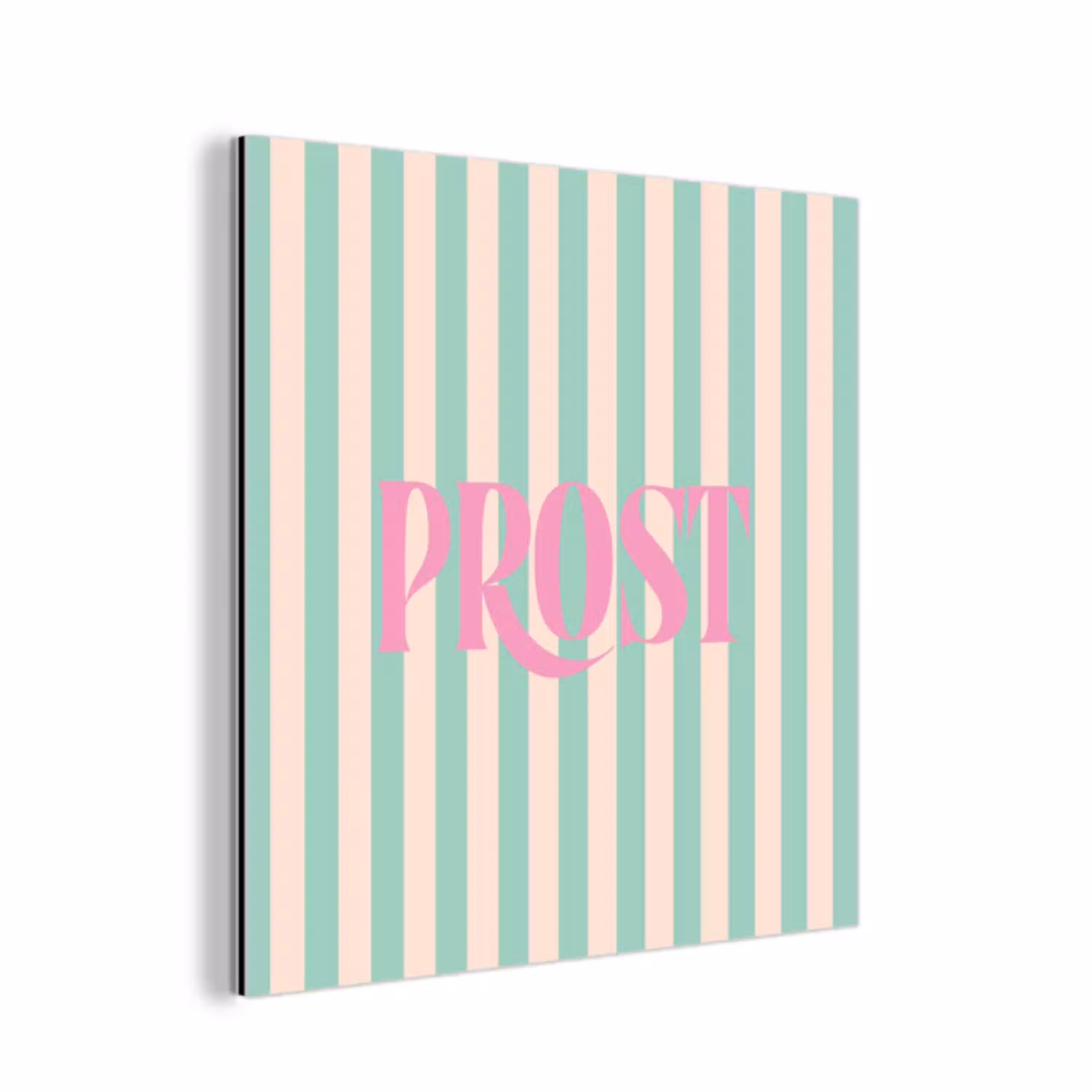 Roze - Groen - Strepen - Prost aluminium wit klein -3d