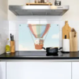 Luchtballon - Beren - Pastel Inductie beschemer met haakjes klein -sfeer2