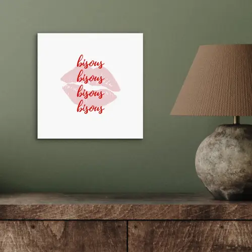 Bisous - Lip - Wit - Rood aluminium wit klein -sfeer2