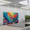 Haai - Koraalrif - Abstract - Kleurrijk keuken achterwand spatscherm klein -3d_schuin