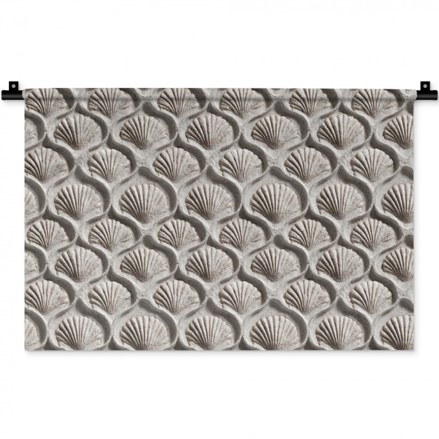 Zand - Schelpenvorm - Grijs Wandkleed katoen klein 269 -zz3d
