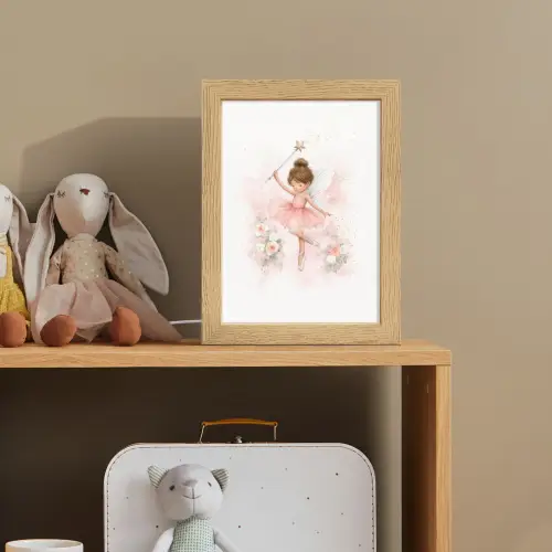 Ballerina - Fee - Bloemen - Roze Light Box met kabel klein -sfeer2_kind
