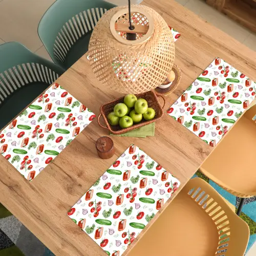 Tomaat - Paprika - Komkommer - Patroon Placemat vinyl groot 368 -zzsfeer5_Kitchenyeah-website