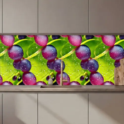 Bessen - Paars - Groen - Dauw keuken achterwand 2 middel 871 zz_3dshopping