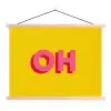 Geel - Roze - Oh - 3D textielposter latten blank klein -3d