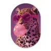 Panter - Zonnebril - Kauwgombel - Roze Wandcirkel Ovaal Glas middel -3d