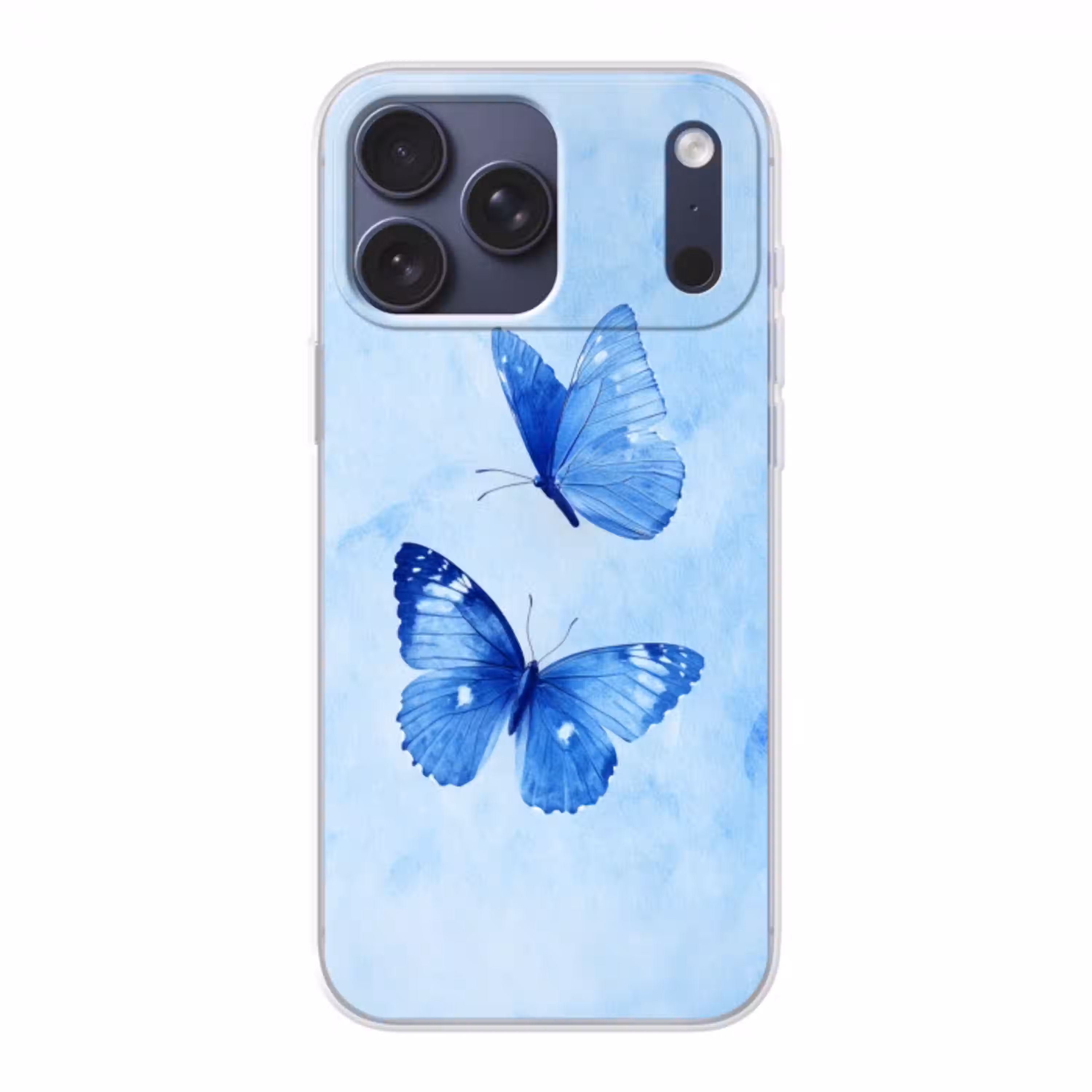 Vlinders - Sierlijk - Blauw Telefoonhoesje iPhone 17 Pro Max klein -3d
