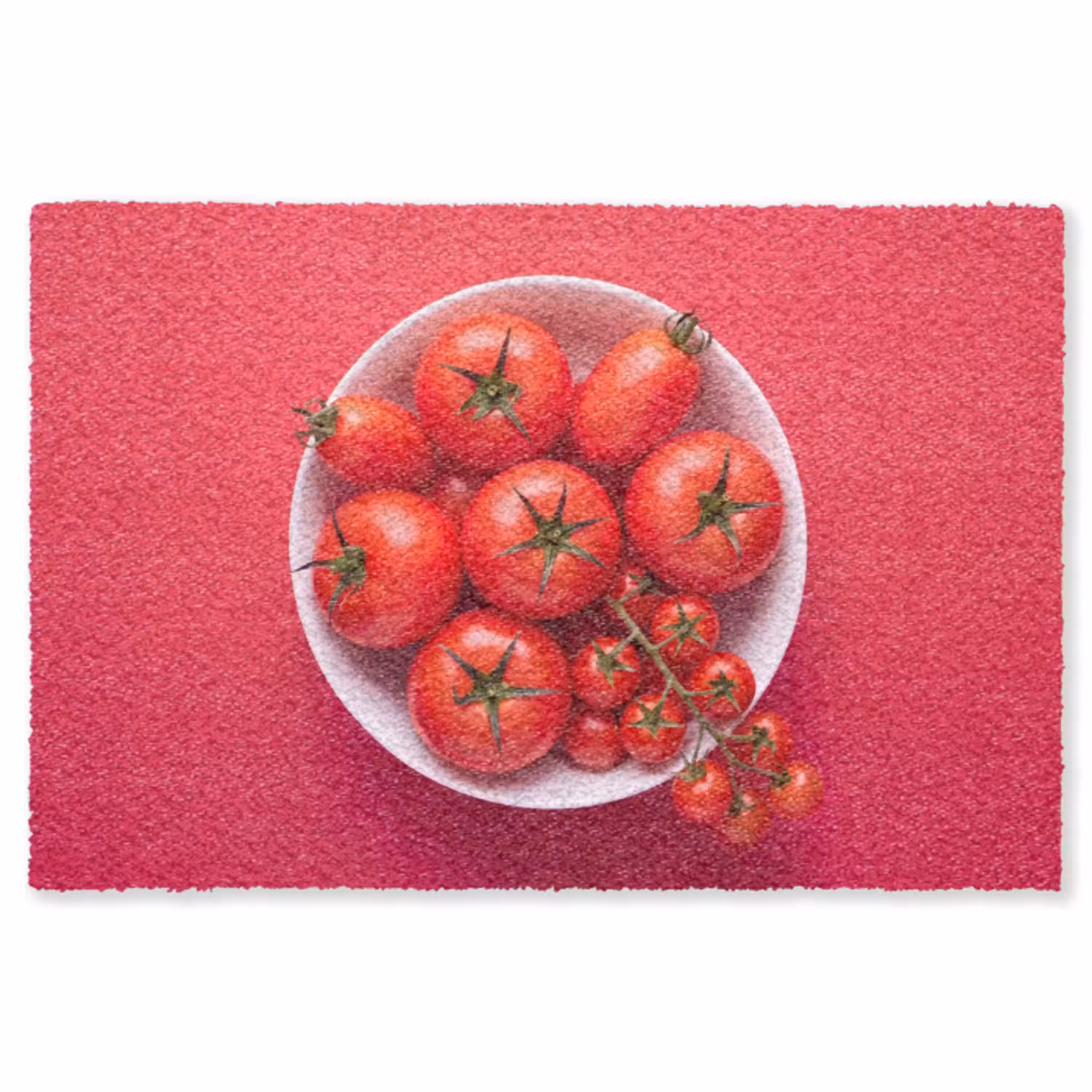 Eten - Kom - Rood Vloerkleed Rechthoek klein -3d
