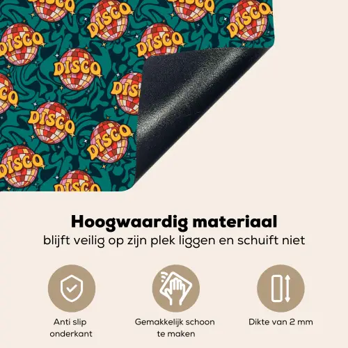Groen - Disco - Patroon Inductie beschemer met haakjes klein 777 -ky-onderkant-nl