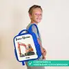 Graafmachine - Getekend - Oranje Kinderrugzak - Blauw middel -sfeer3_NL
