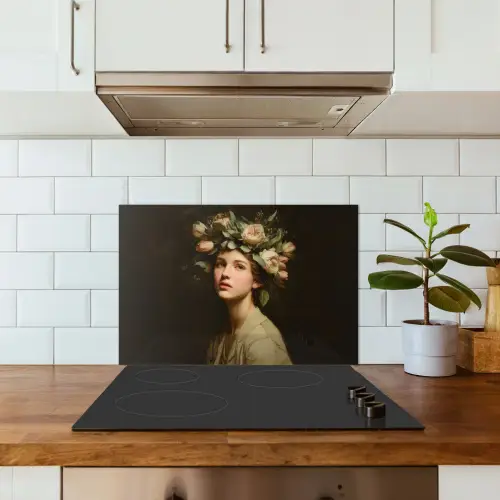 Bloemenstilte - Vrouw - Portret keuken achterwand spatscherm klein -sfeer2