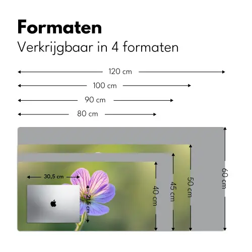 Bloem - Close up - Paars Muismat XXL klein -sfeer5