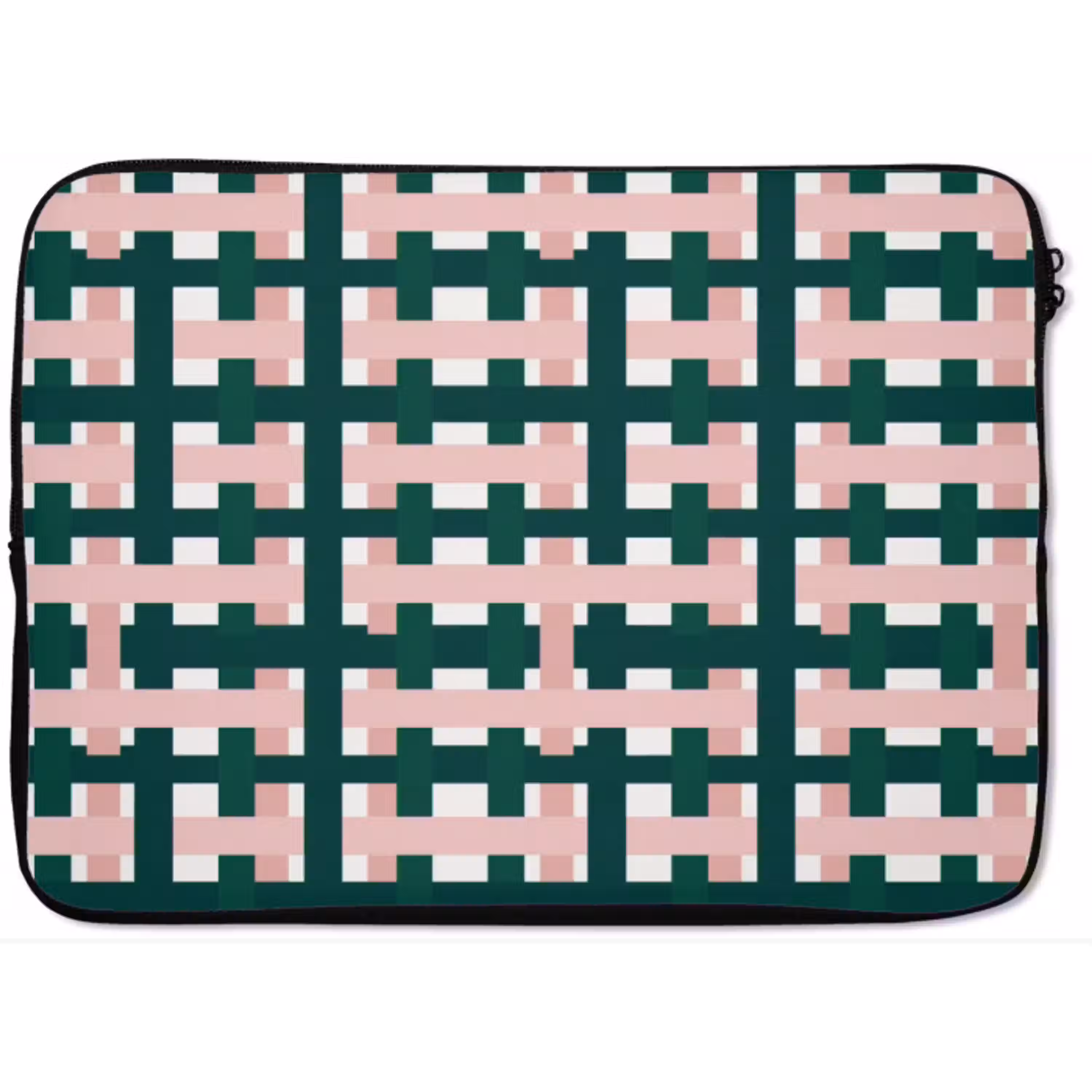 Vlechtpatroon - Groen - Roze - Grafisch laptophoes neopreen klein 279 -zkaufland3dotto