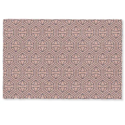 Donkerblauw - Roze - Patroom - Symmetrisch Deurmat klein 898 -zkaufland3d