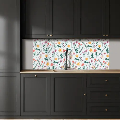 Patronen - Bloemen - Bladeren keuken achterwand 2 middel 871 -sfeer1