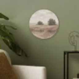 Landschap - Minimalistisch - Beige Akoestische PET Vilt - Rond klein -sfeer2