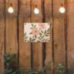 Grafisch - Bloemen - Roze tuinposter los doek klein -sfeer1