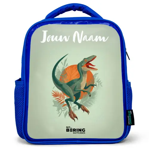 Dier - Dino - Natuur Kinderrugzak - Blauw middel -3d