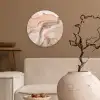 Marmer - Roze - Rosé Wandcirkel kunststof plaat 5mm dik klein -sfeer1