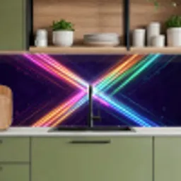 Kruisen - Lasterstralen - Neon keuken achterwand 2 middel -sfeer3