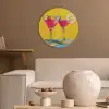 Glazen - Cocktail - Citroen - Kers Akoestische PET Vilt - Rond klein -sfeer1