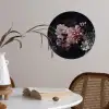 Bloemen - Vintage - Pastel - Zwart - Boeket Wandcirkel behangsticker klein -sfeer3